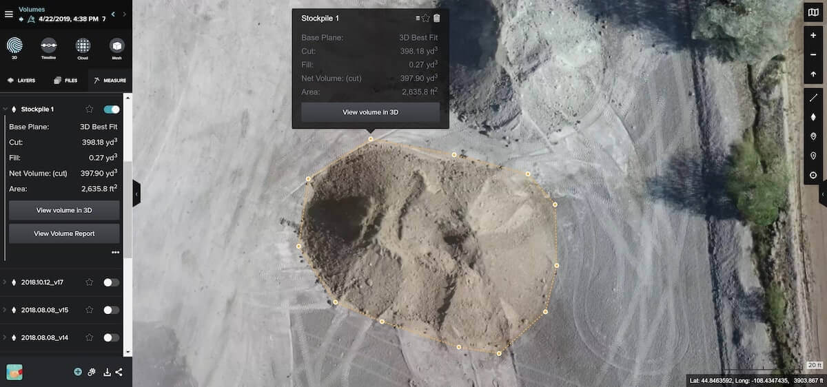 Minerit – Măsurători Topografice Dronă 2 stockpile measure